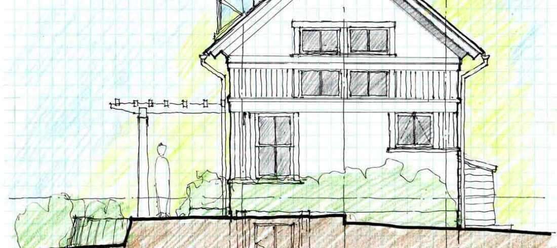 schematic drawing by gf architecture of cape cod